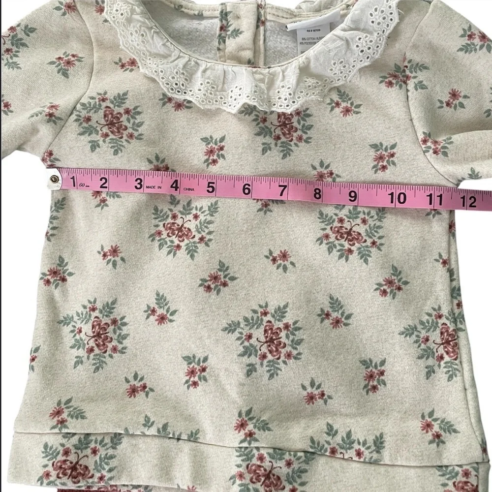 Nicole Miller New York Floral Long Sleeve Fleece Top and Pink Leggings Set